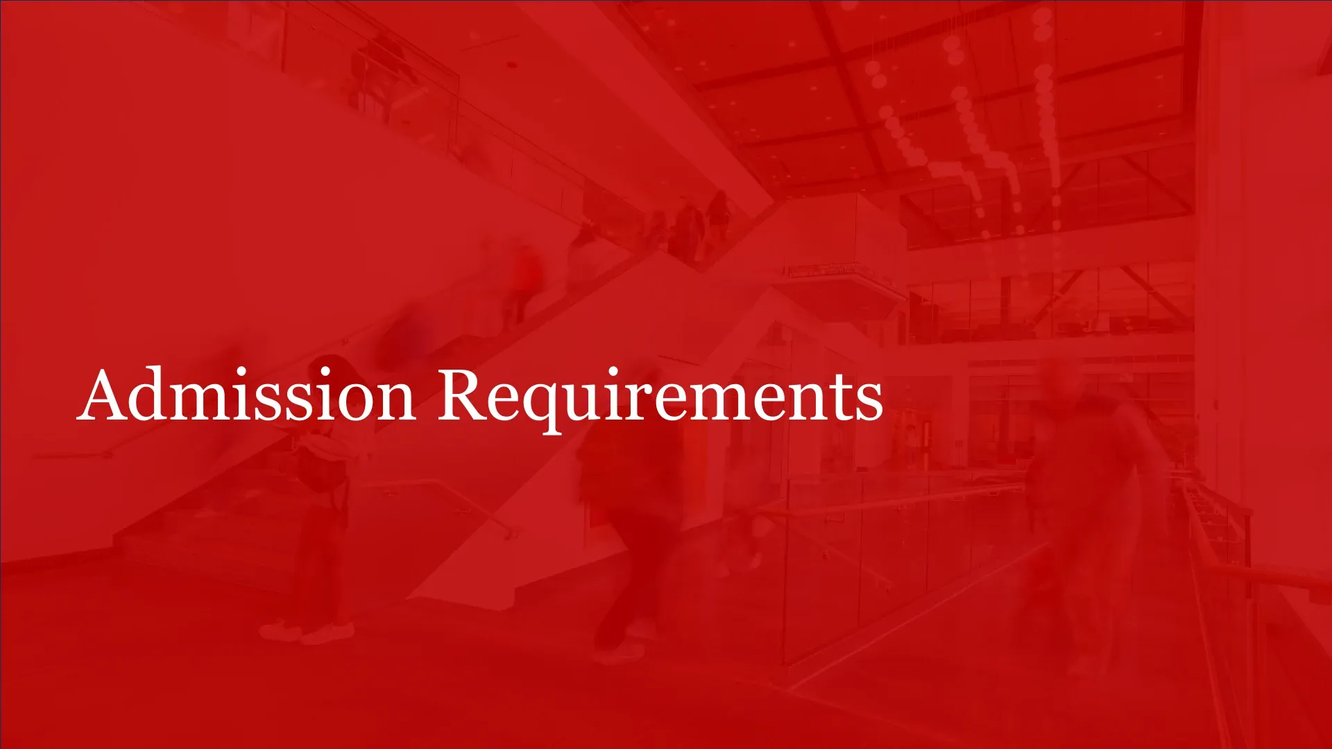 Slide 3: Part one: Admission Requirements