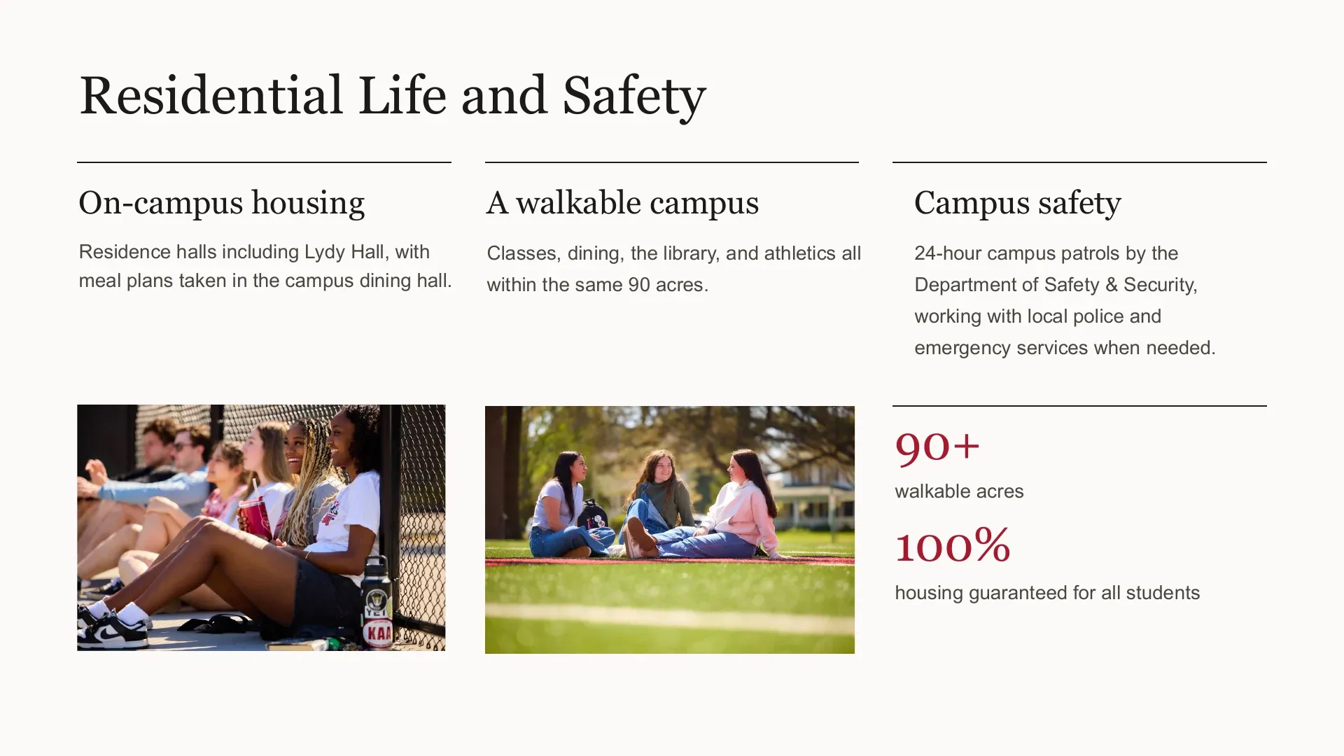 Slide 11: Residential Life and Safety
